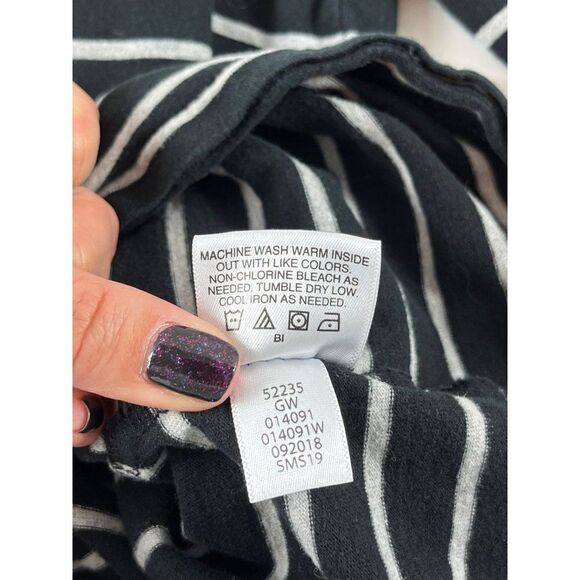 Hanna Andersson Striped Crew Neck Long Sleeve Ringer Tee Shirt US 8 130CM Black - Picture 7 of 8